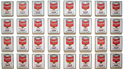 Campbell's Soup Cans by Andy Warhol, 1962. Displayed in Museum of Modern Art in New York.
