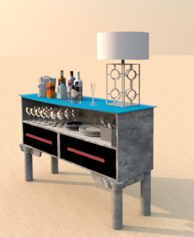 Bar with glass top by Howard Bosler 2014