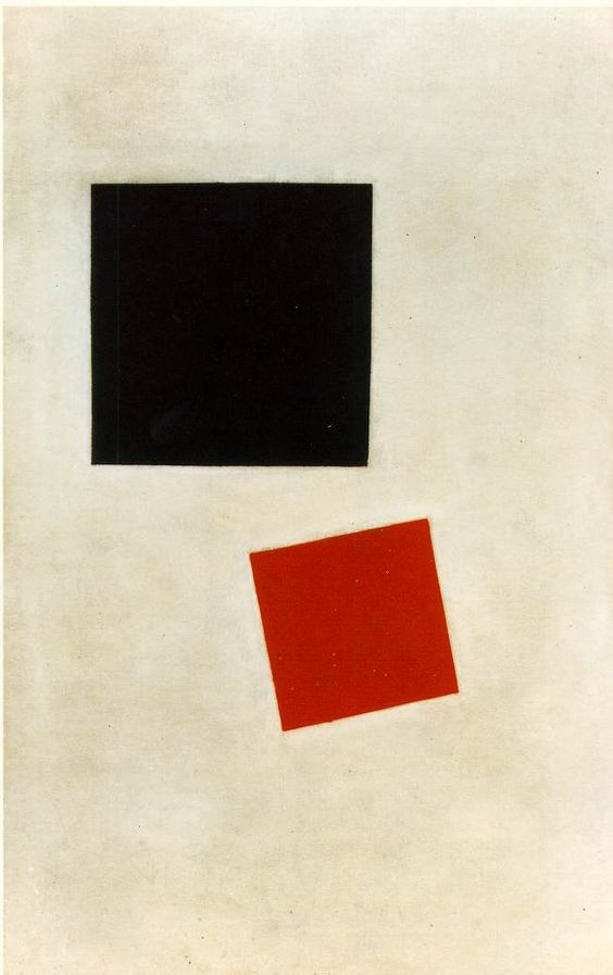 Black Square and Red Square, Oil on Canvas, Kazimir Malevich, Russian Constructivist, 1915.